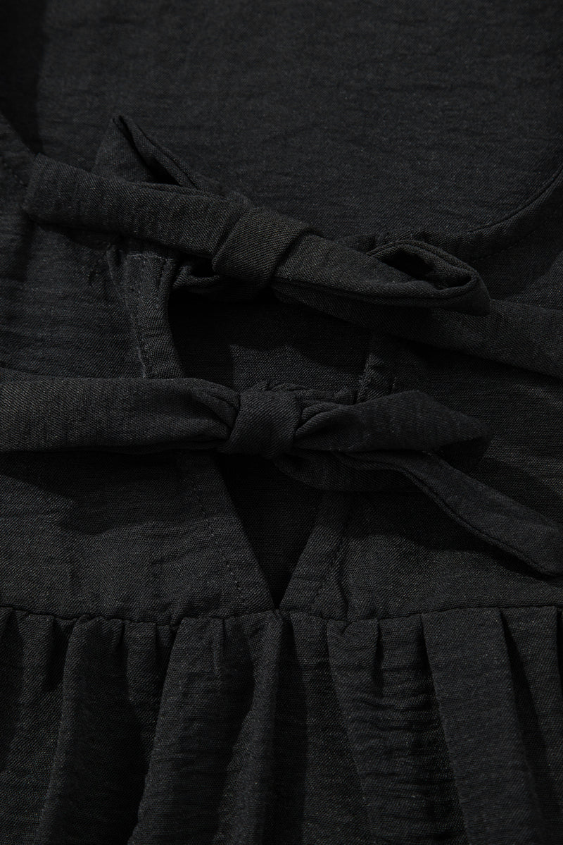 Bow Tie Neck 3/4 Sleeve Casual Blouse