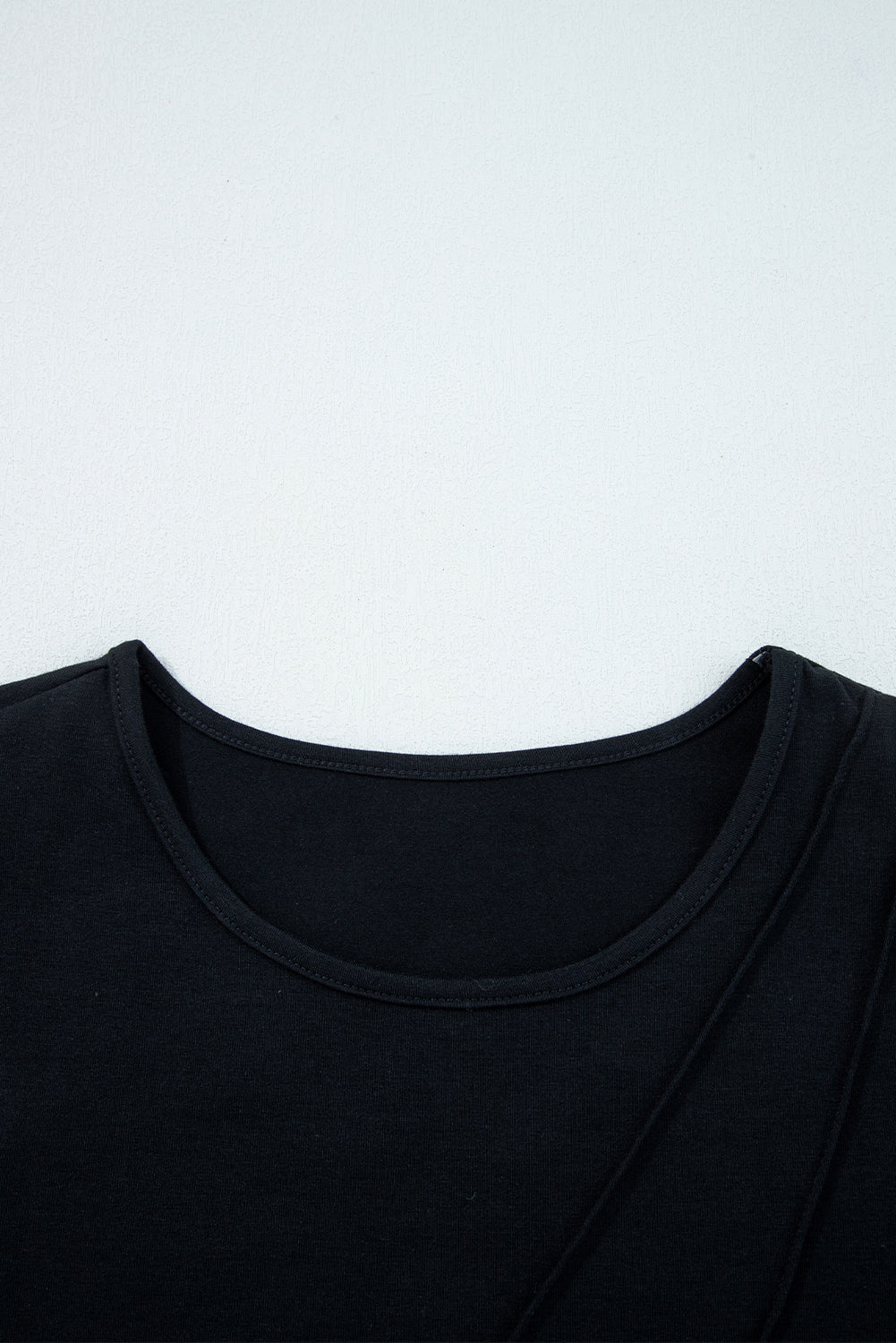 Asymmetric Seam Detail Solid Color Long Sleeve Top