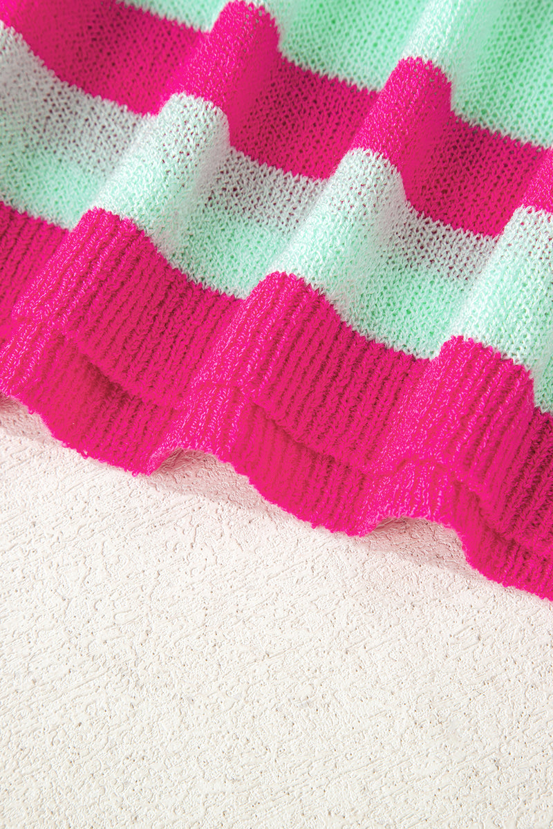 Stripe Round Neck Casual Sweater