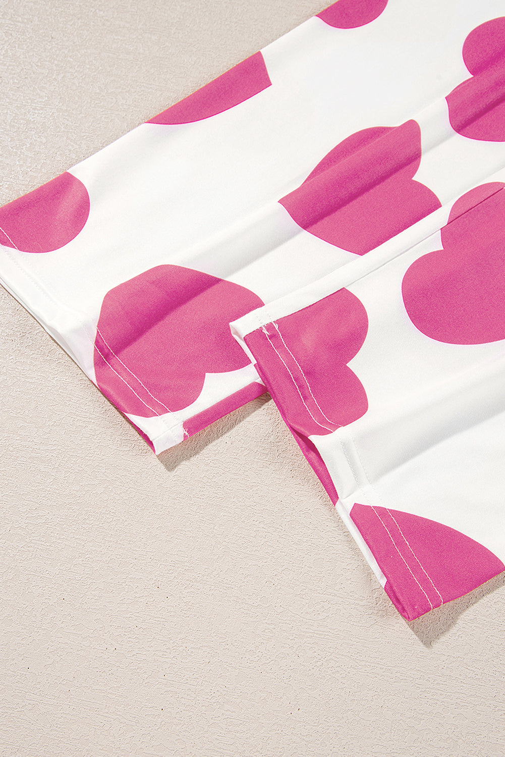 Ruffled Tank Top And Heart Print Pants Lounge Set
