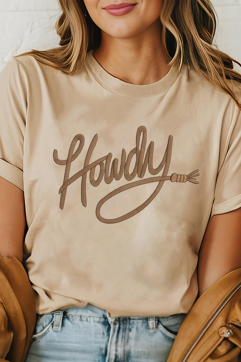 Howdy Embroidered Graphic Western Tee
