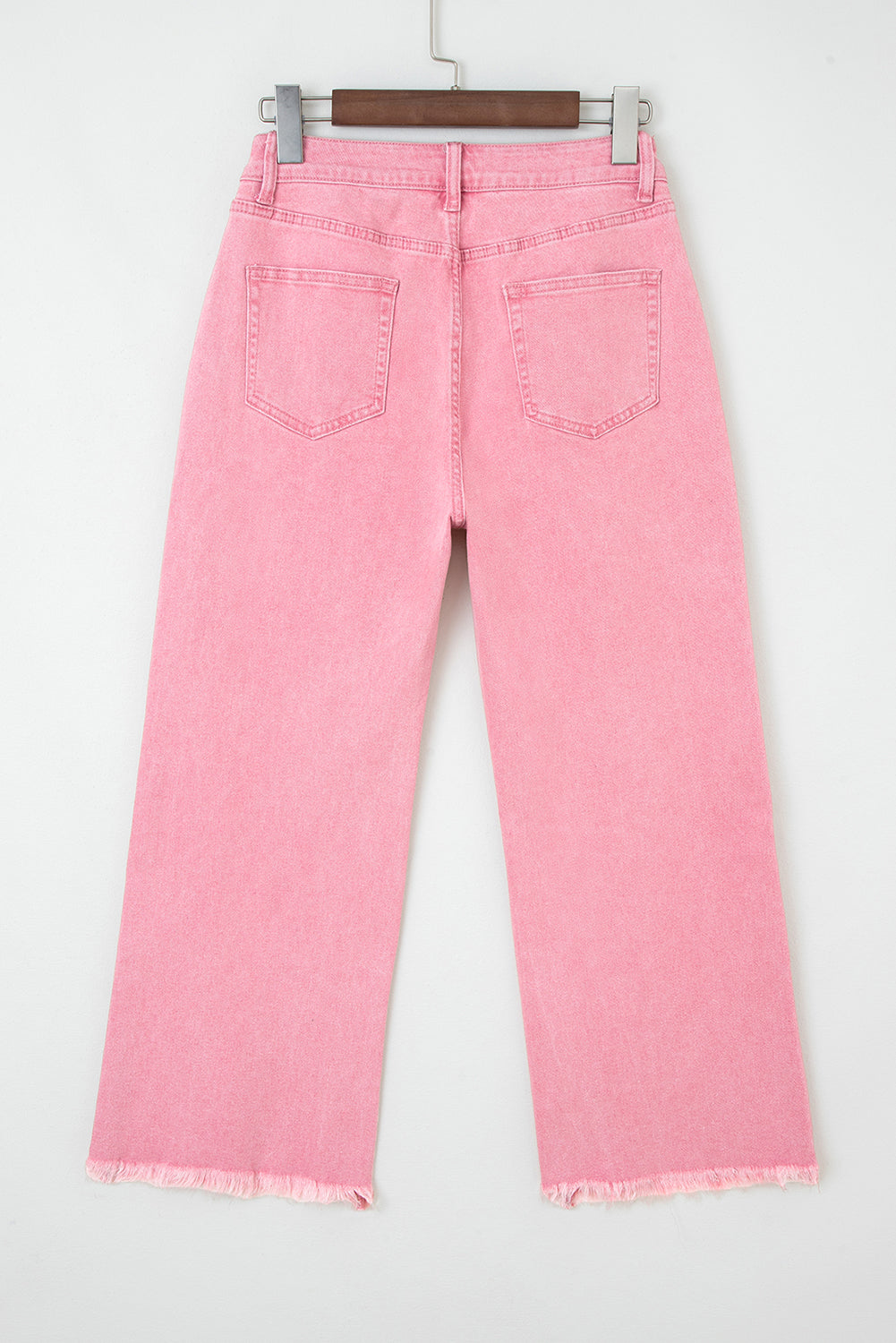 Acid Washed High Rise Cropped Wide Leg Jeans