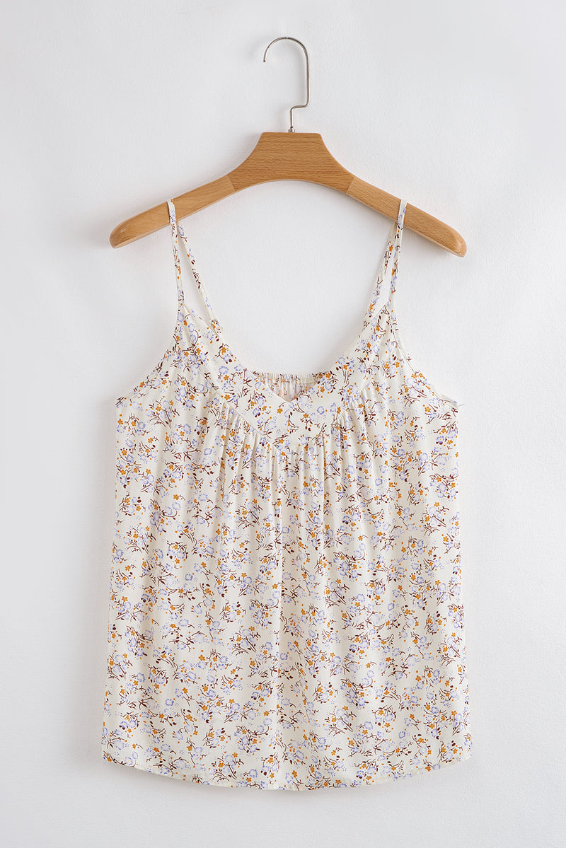 Boho Floral Spaghetti Straps Tank Top