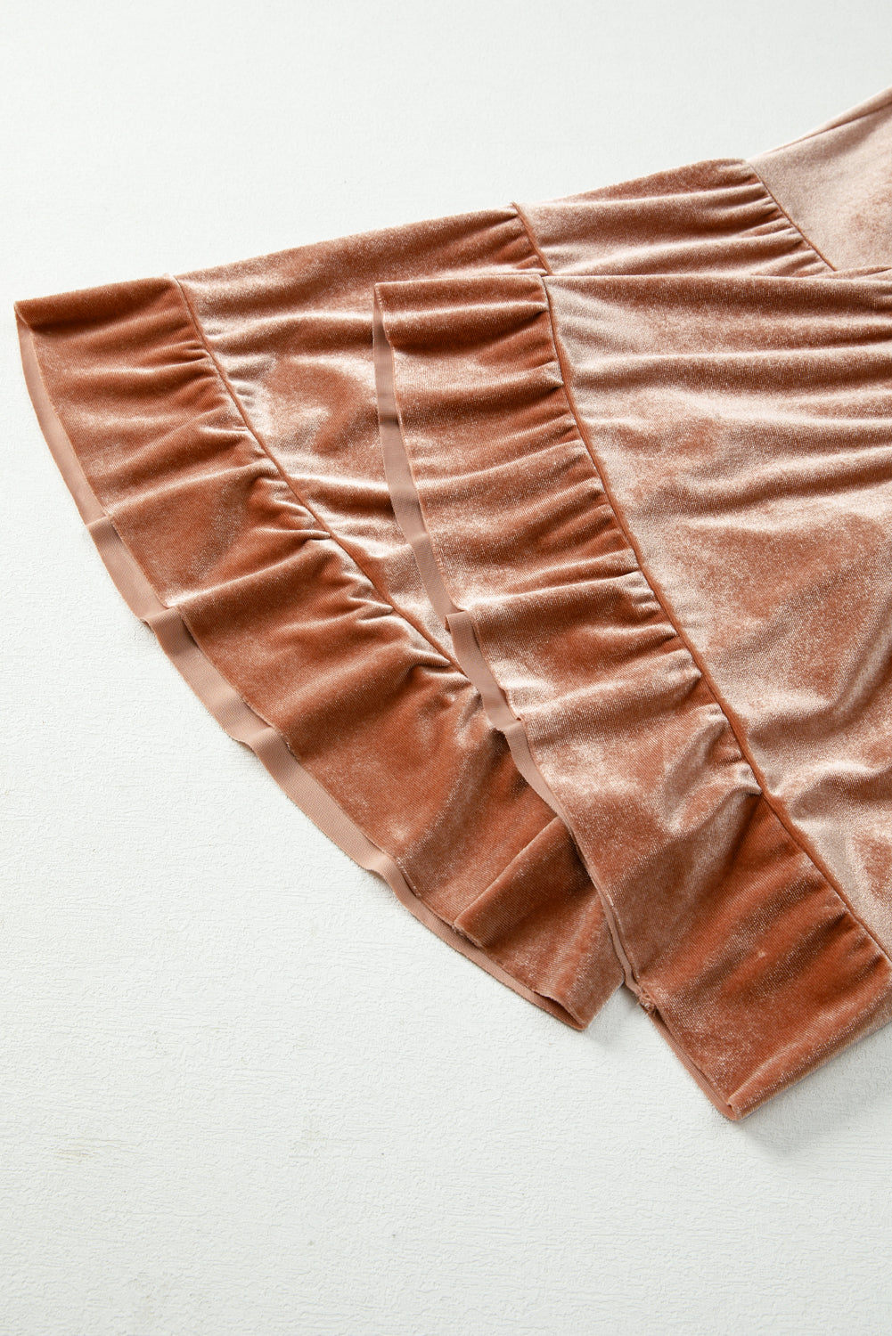 Mineral Wash Lace-up High Waist Tiered Bell Bottom Pants