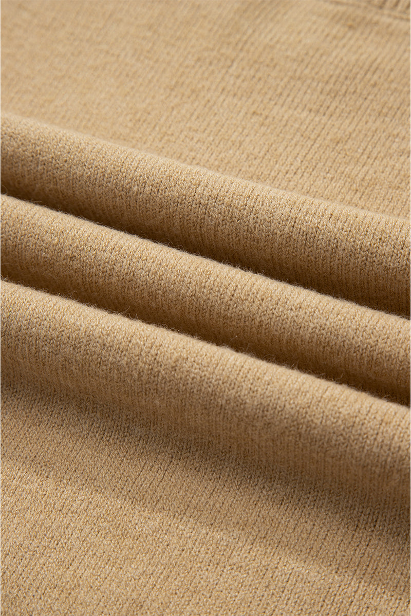 Leopard Bow Decor Split Cuff Contrast Trim Sweater