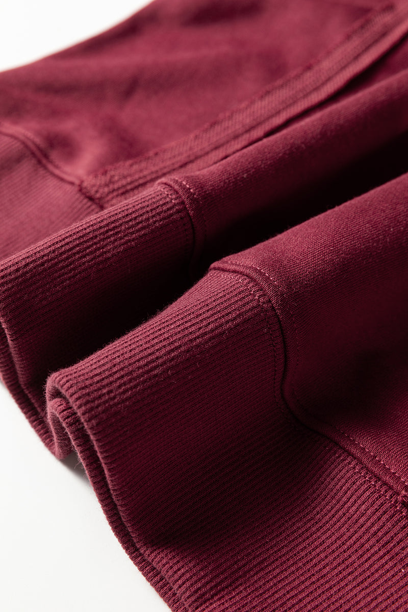 Plaid Colorblock Patchwork Sleeve Raw Seam Sweatshirt