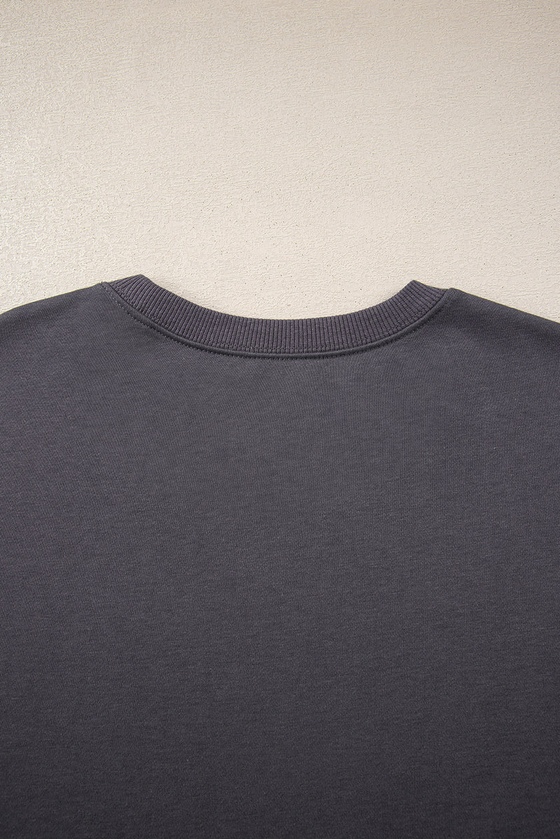 Varsity Striped Detail Drop Shoulder Oversized Sweatshirt