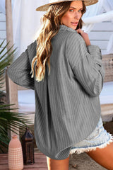 Stripe Button Up Oversized Casual Shirt