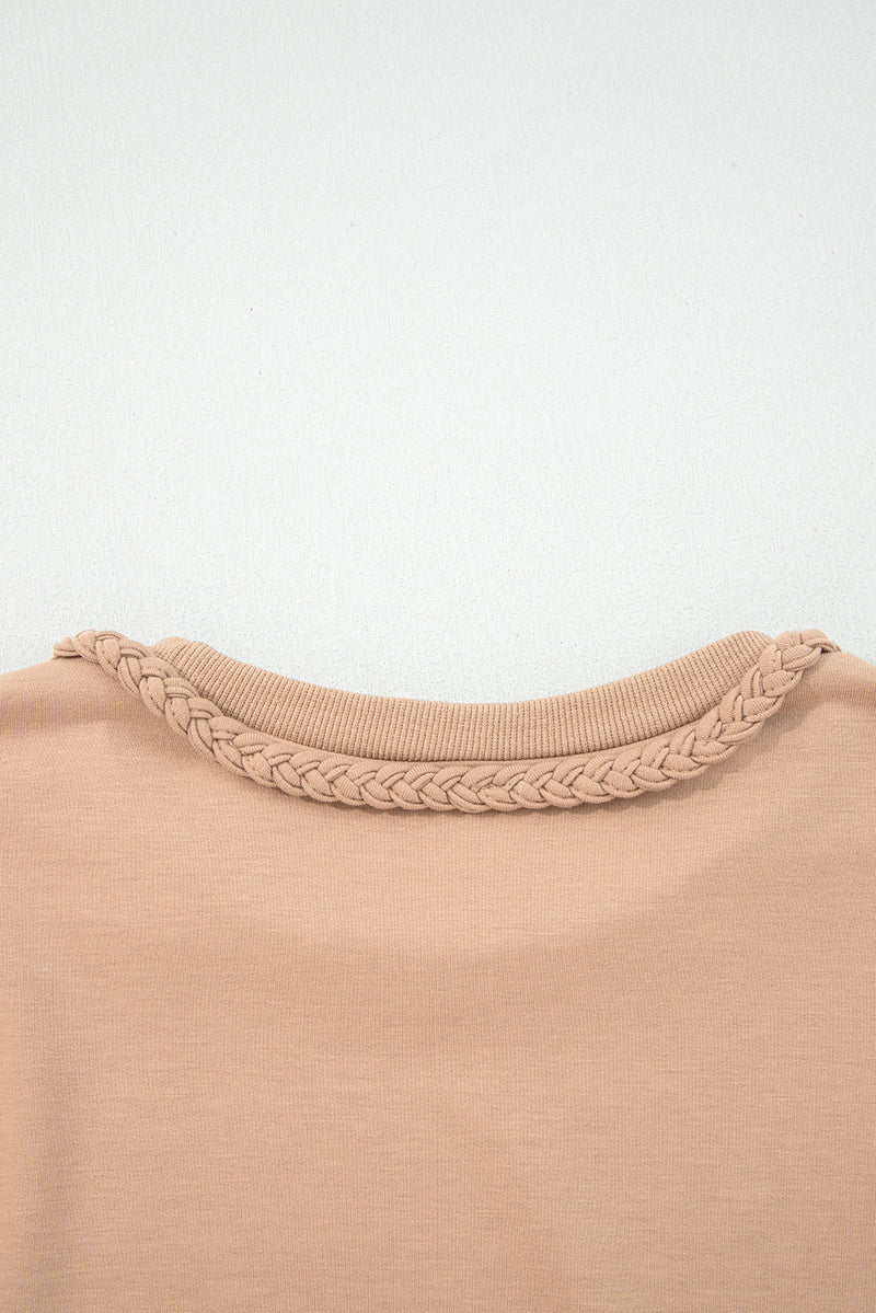 Braided Trim Puff Sleeve Dress