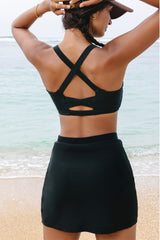 Crossover Bikini Tank and Skort Swimwear