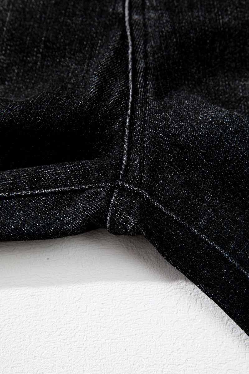 Mineral Wash Raw Hem High Waist Flared Jeans
