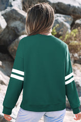 Varsity Striped Detail Drop Shoulder Oversized Sweatshirt