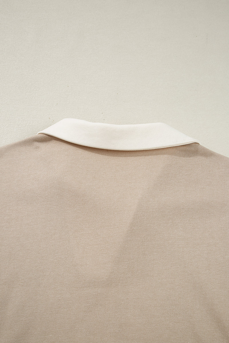 Edge Detail Colorblock Patchwork Cropped Pullover Drawstring Skirt Set