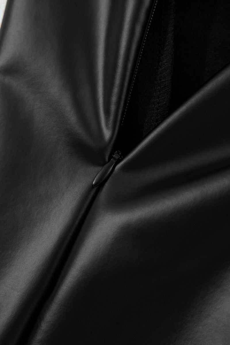 Faux Leather Seamed Leg High Waist Leggings