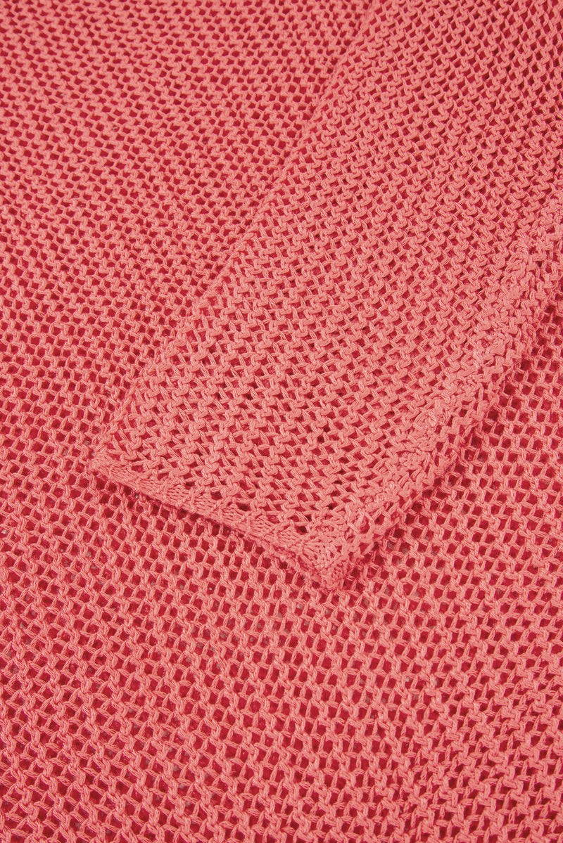 Coral Crochet Hollow-out Jumper Top Sweater