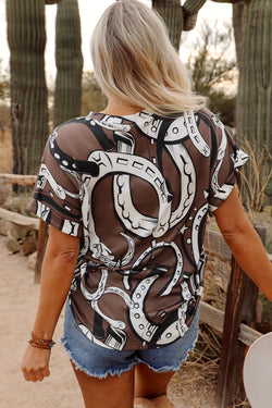 Lucky Horseshoes Graphic Dolman T-shirt