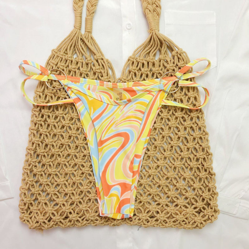 Swimwear Color Printing Three-piece Set