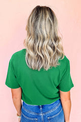 Ceramic Rhinestone Lucky Clover Graphic Tee