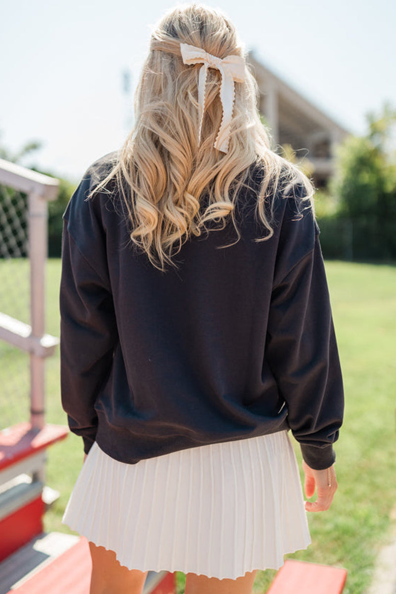 Chenille Game Day Graphic Drop Shoulder Sweatshirt