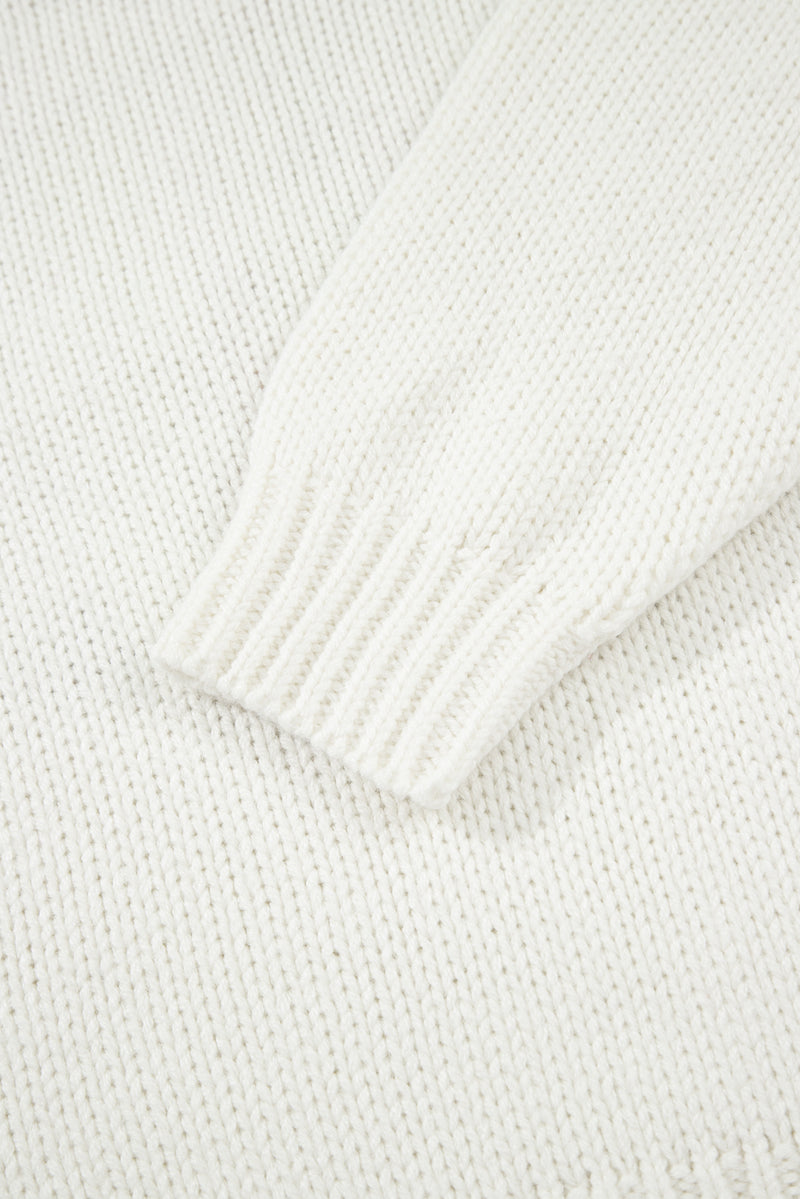 Embroidered Bow Boots Graphic Drop Shoulder Sweater