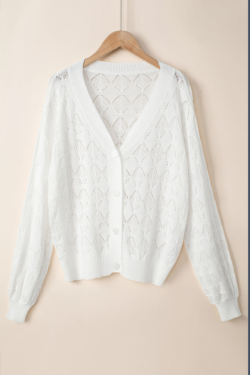 Lightweight Buttoned Front Crochet Cardigan