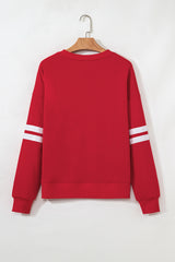 Sequin Baseball Patched Oversized Varsity Sweatshirt