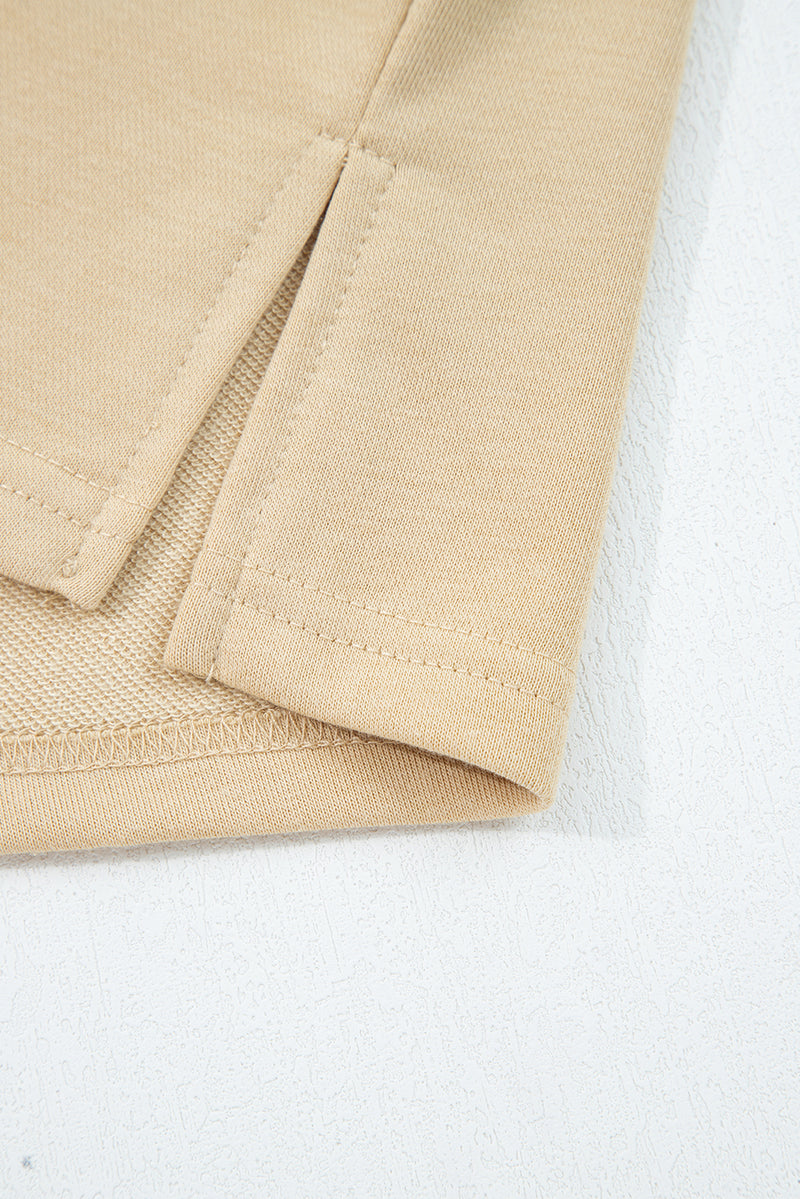 Exposed Seam Contrast Texture Patchwork Plus Size Drop Shoulder Pullover