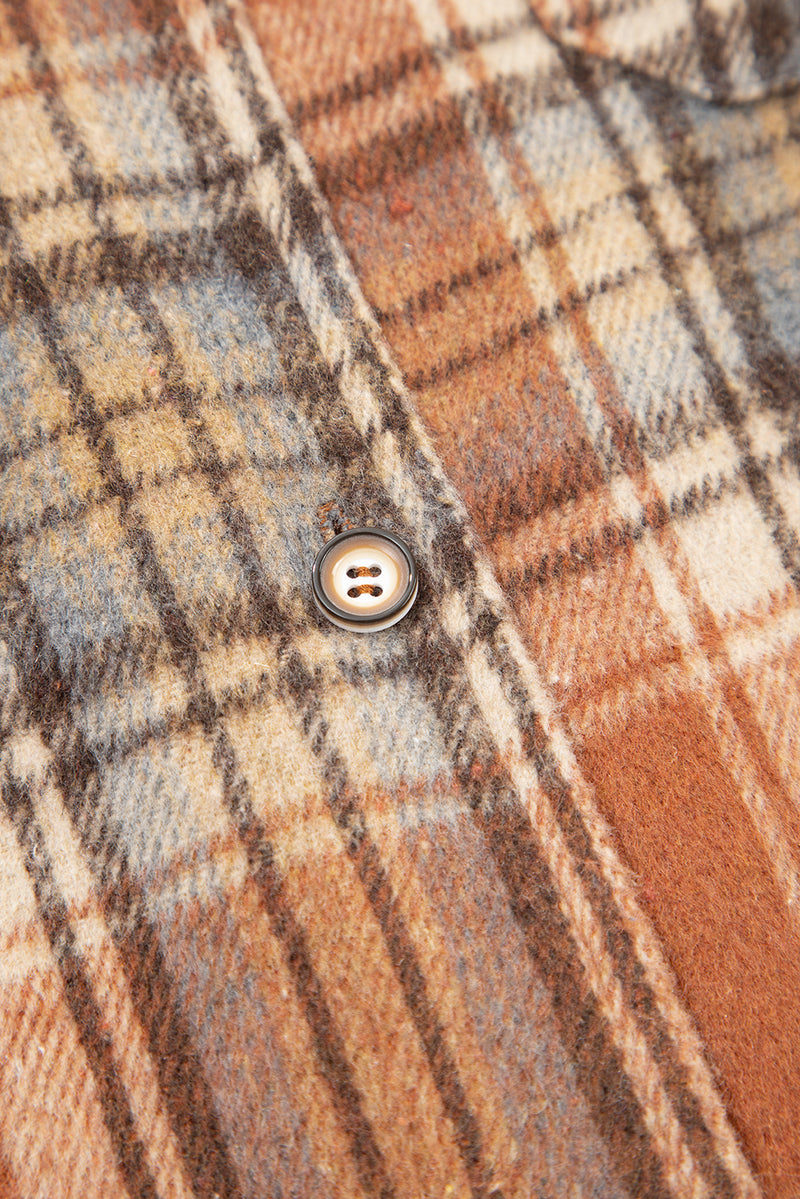 Plaid Print Flap Pocket Buttoned Plus Size Shacket