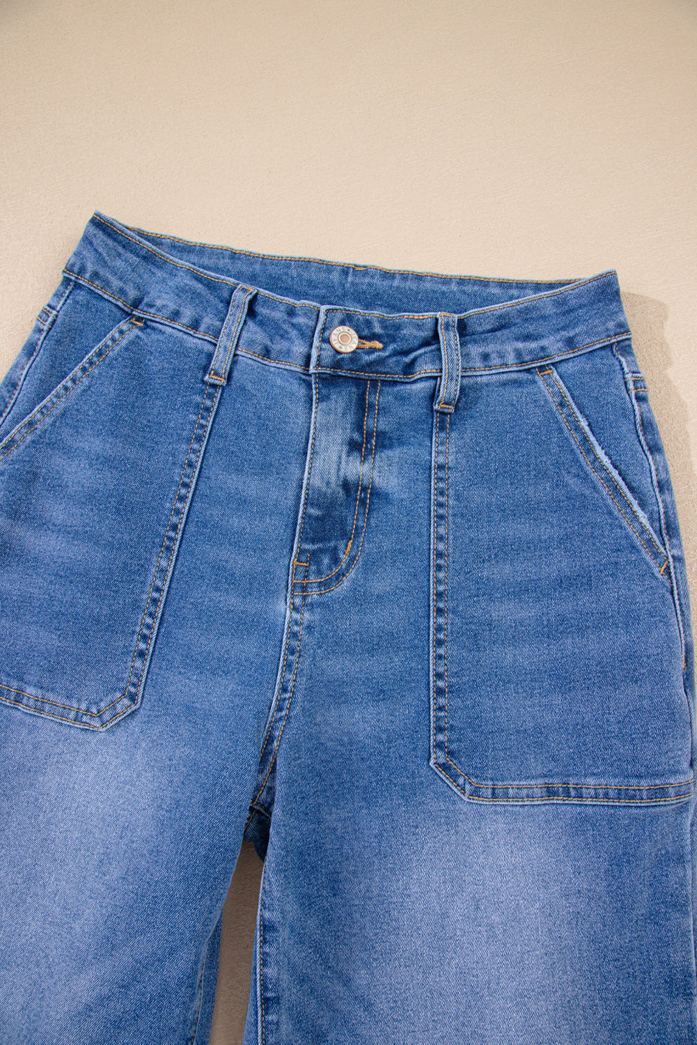 Cropped High Rise Wide Leg Jeans