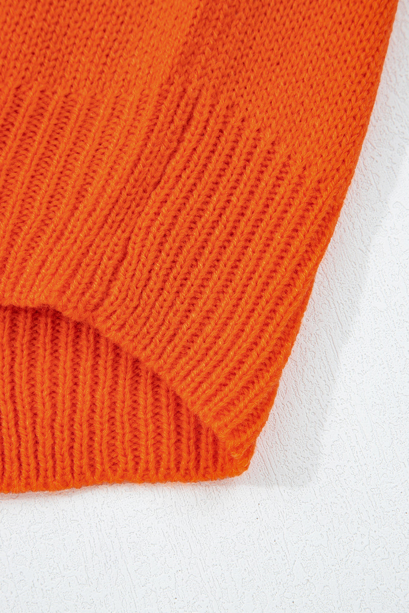 Halloween Spooky Face Hollowed Pattern Casual Sweater