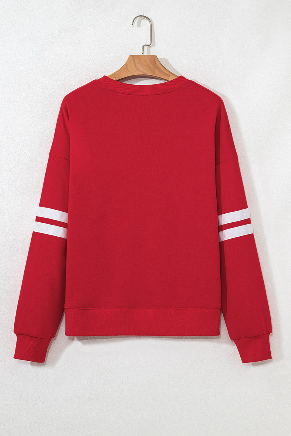 Glitter Trim GAME DAY Letter Graphic Oversized Varsity Sweatshirt