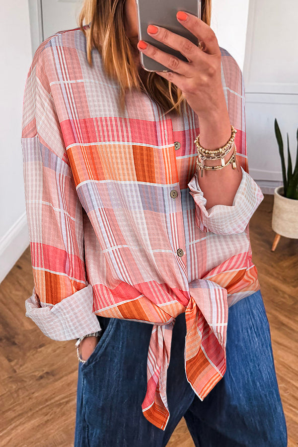 Oversized Check Tunic Shirt