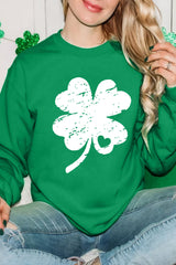 St. Patricks Lucky Clover Graphic Sweatshirt
