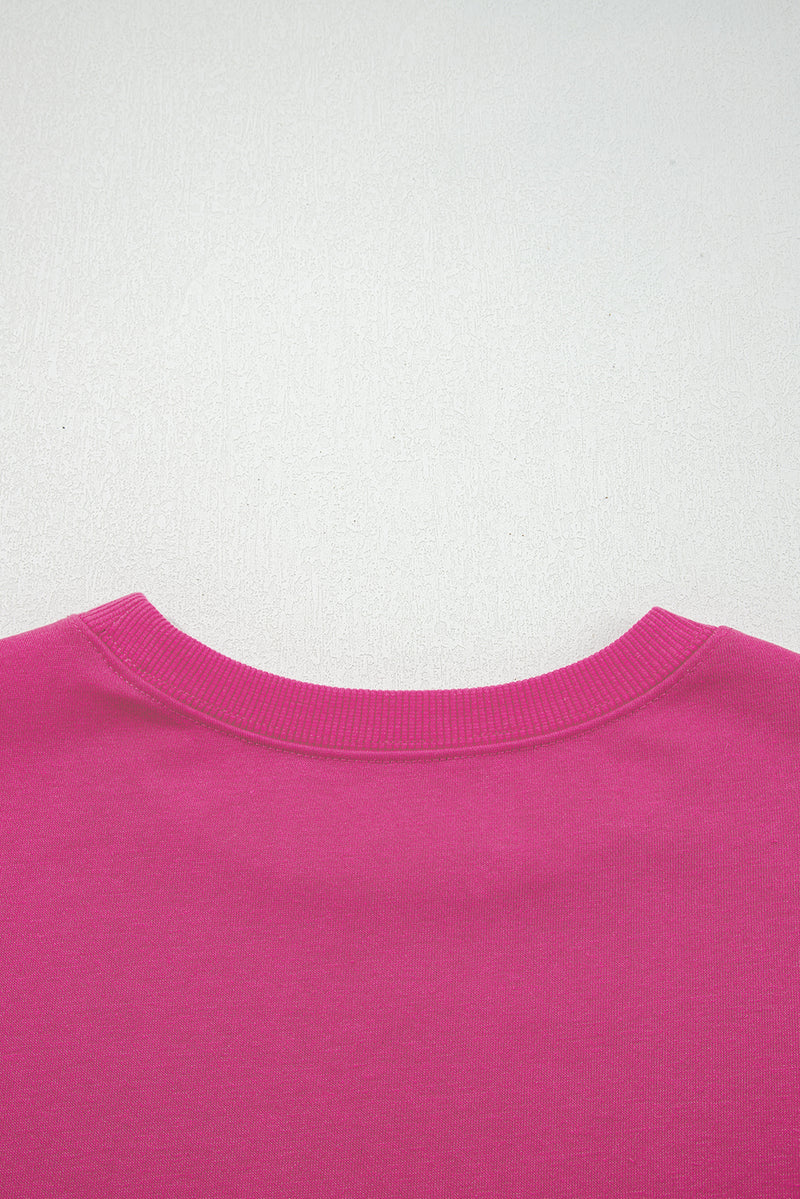 Varsity Striped Detail Drop Shoulder Oversized Sweatshirt
