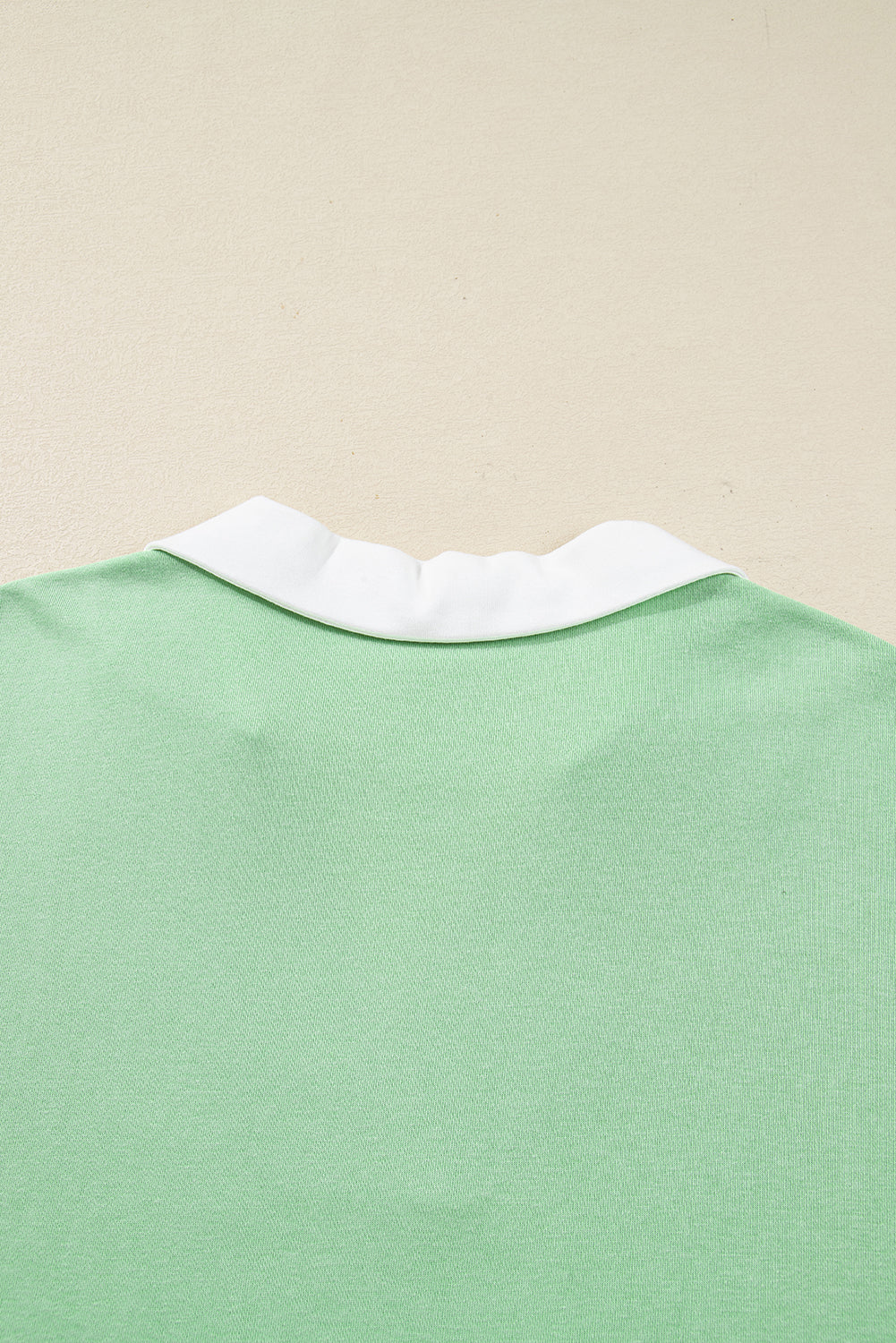 Light Green Color Block Striped Patchwork Collar V Neck Plus Size Sweatshirt