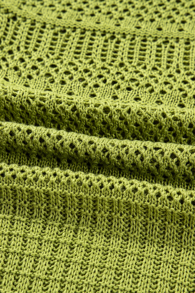 Oversize Crochet Knit Open Cardigan