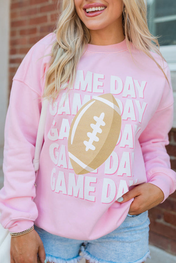 GAME DAY Football Rugby Print Casual Sweatshirt