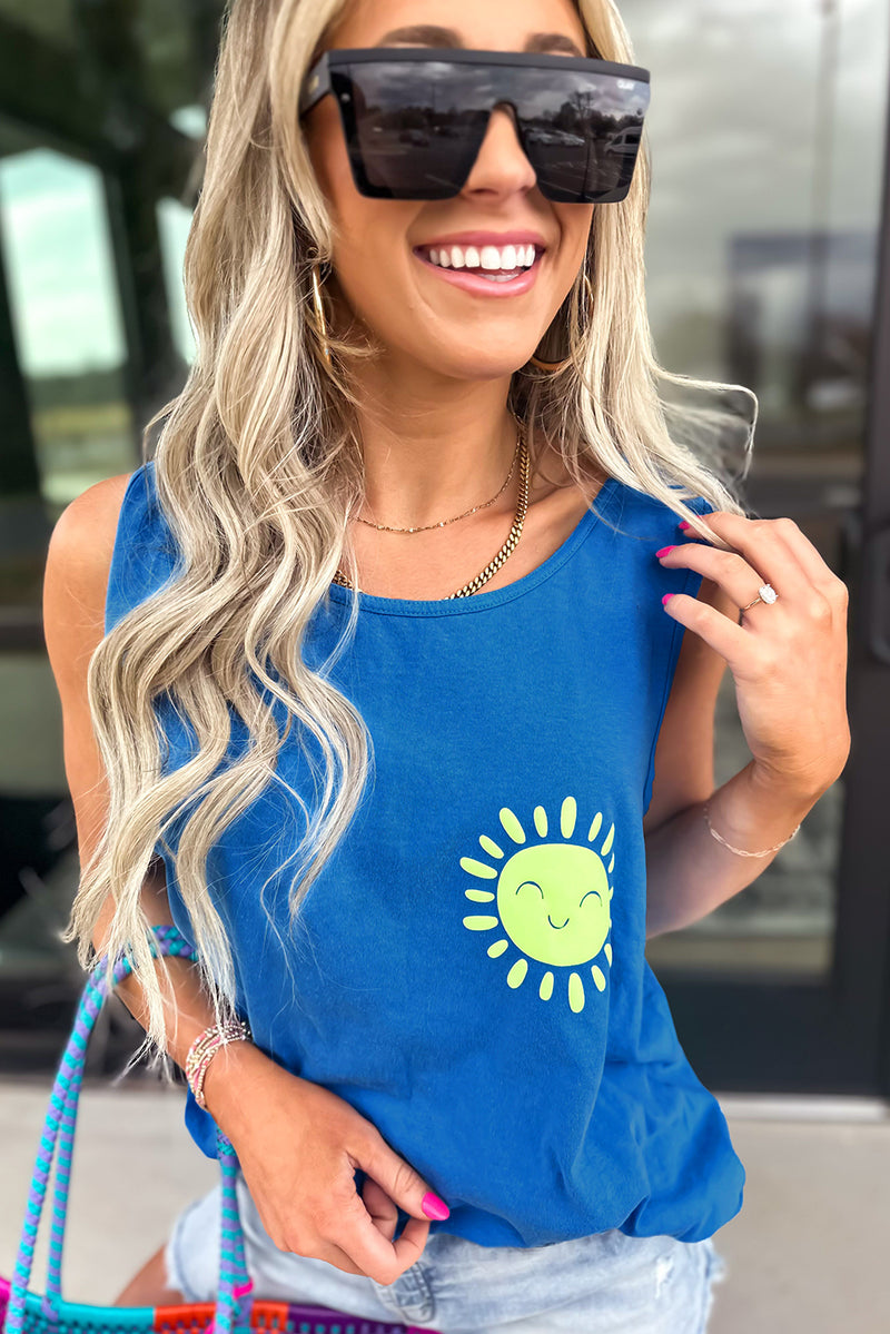 Sun Graphic Casual Tank Top