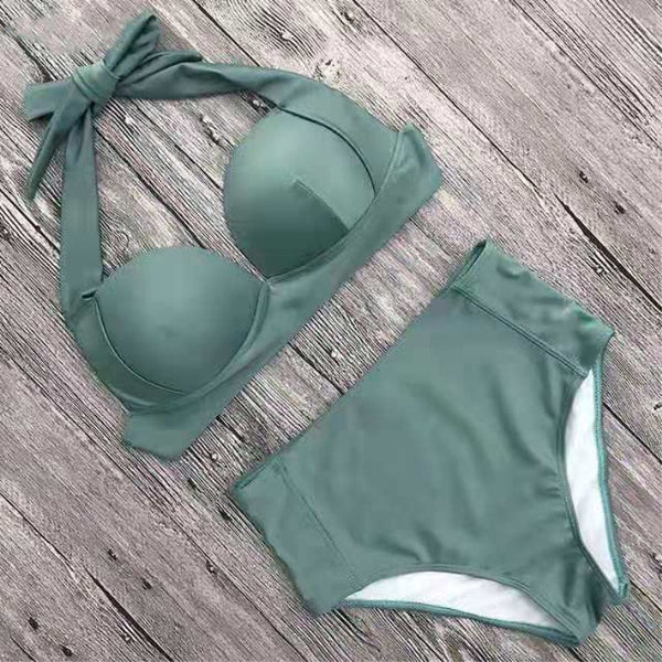 Swimwear Bikini set solid color swimwear