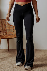 Stylish V Shape High Waist Flared Leggings