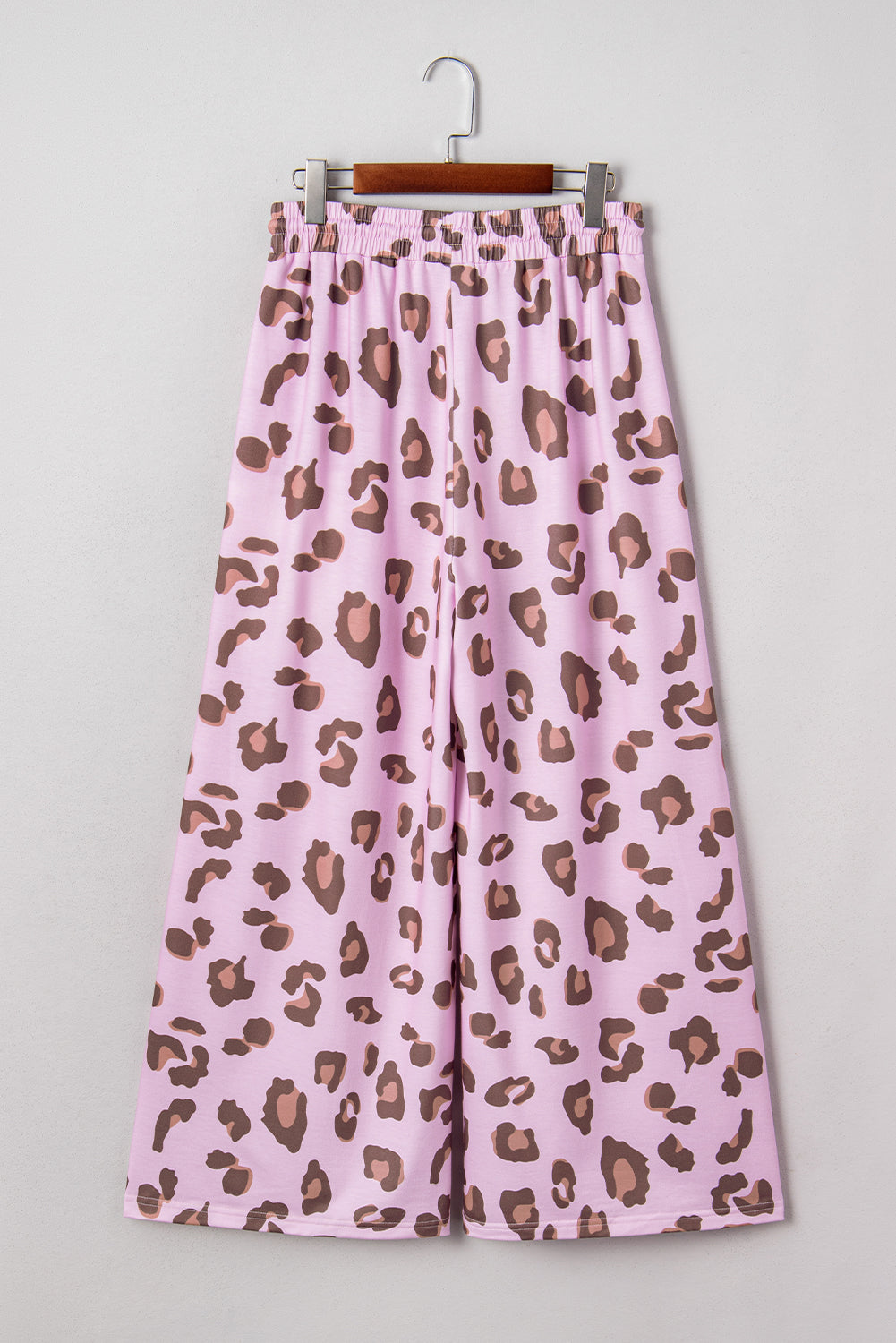 Drawstring Leopard Print Patch Pocket Loose Pants