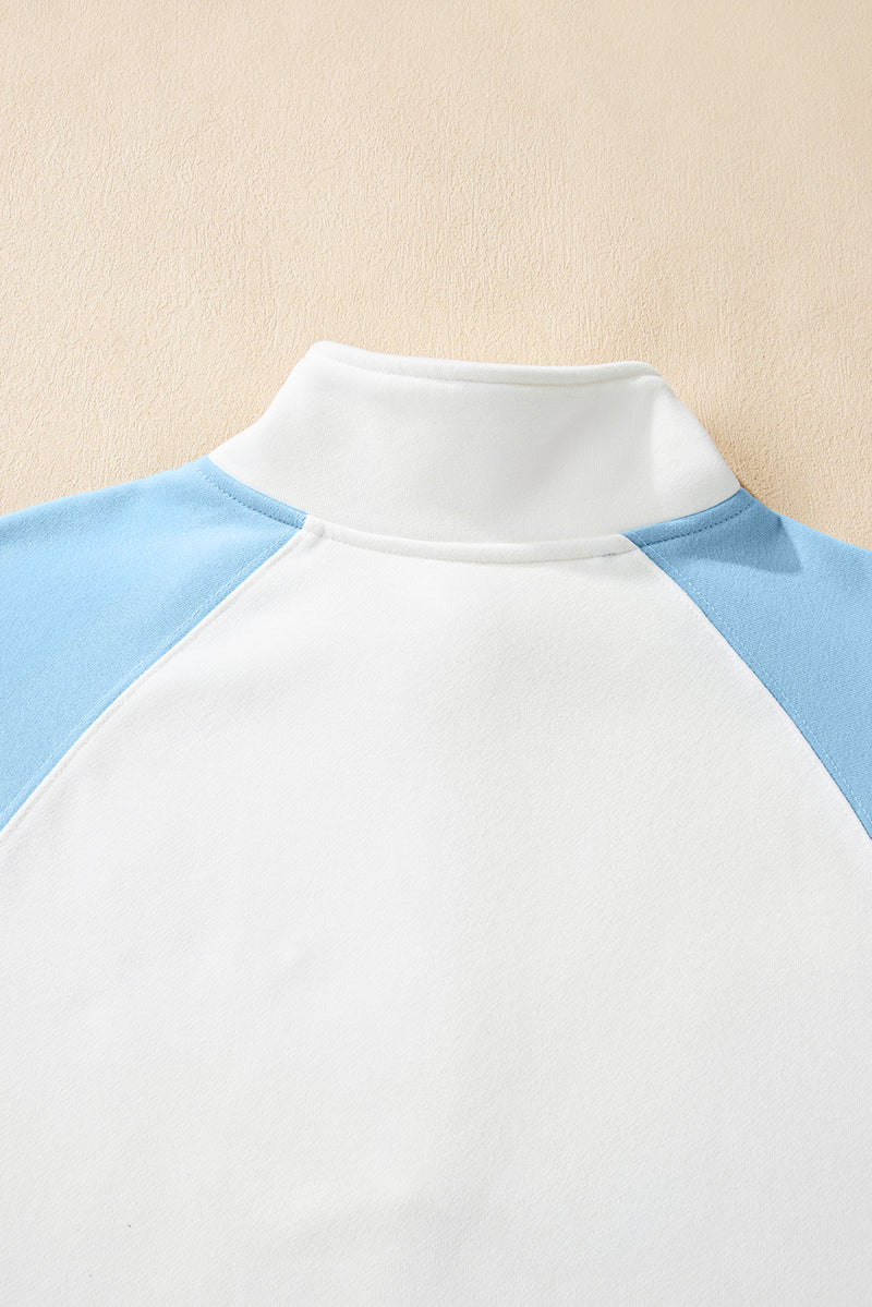 Colorblock Snap Buttons Pullover Sweatshirt