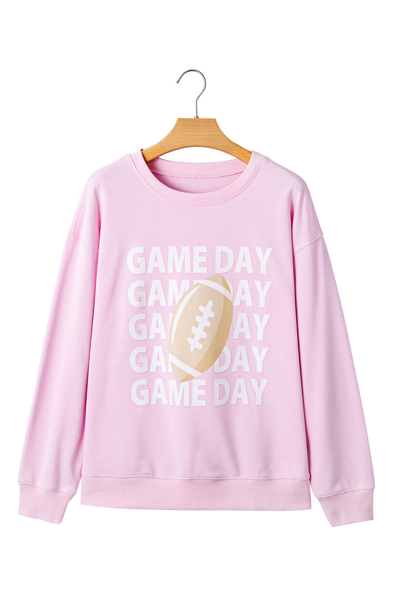 GAME DAY Football Rugby Print Casual Sweatshirt