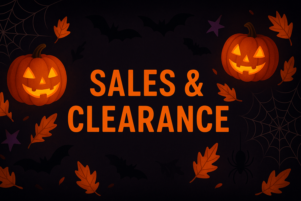 Sales and Clearance Halloween theme with size of 1200 x 600 px